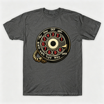 Vintage Rotary Phone Dial Pattern T-Shirt--VINT033