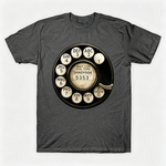 Vintage Rotary Phone Dial Pattern T-Shirt--VINT031