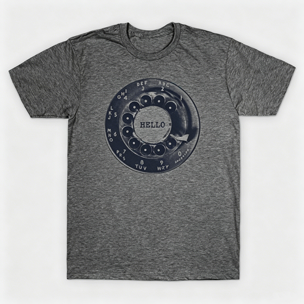 Vintage Rotary Phone Dial Pattern T-Shirt--VINT020