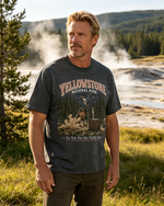 Yellowstone National Park Vintage T-Shirt, Western Wildlife Adventure Graphic Tee