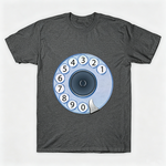 Vintage Rotary Phone Dial Pattern T-Shirt--VINT012