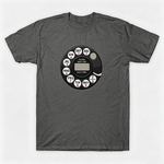 Vintage Rotary Phone Dial Pattern T-Shirt--VINT045