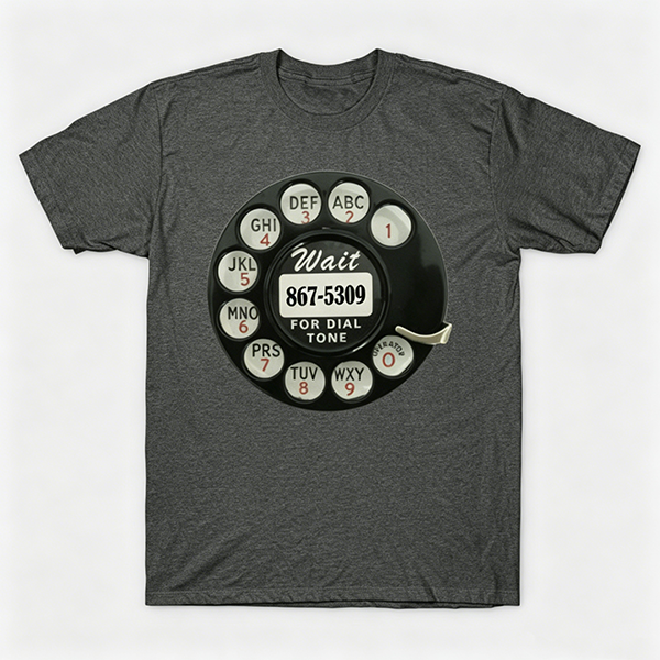 Vintage Rotary Phone Dial Pattern T-Shirt--VINT047