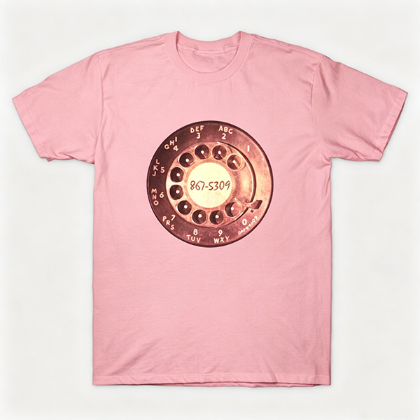 Vintage Rotary Phone Dial Pattern T-Shirt--VINT021