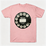 Vintage Rotary Phone Dial Pattern T-Shirt--VINT017