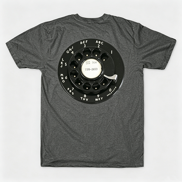 Vintage Rotary Phone Dial Pattern T-Shirt--VINT048