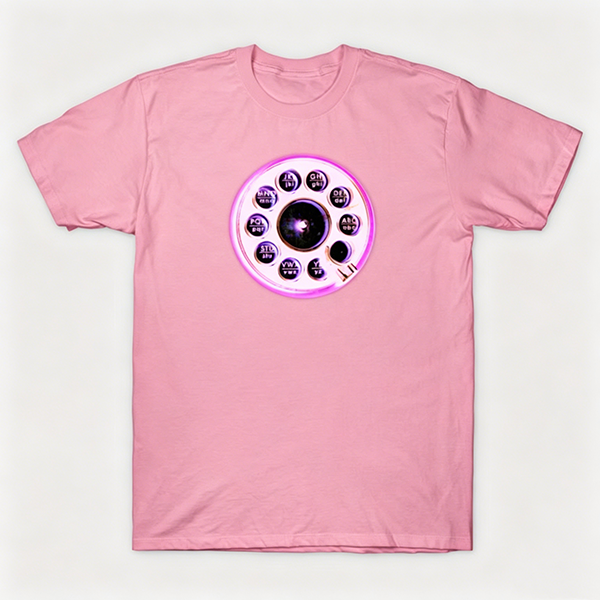 Vintage Rotary Phone Dial Pattern T-Shirt--VINT054