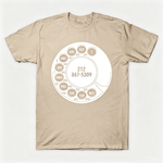 Vintage Rotary Phone Dial Pattern T-Shirt--VINT019