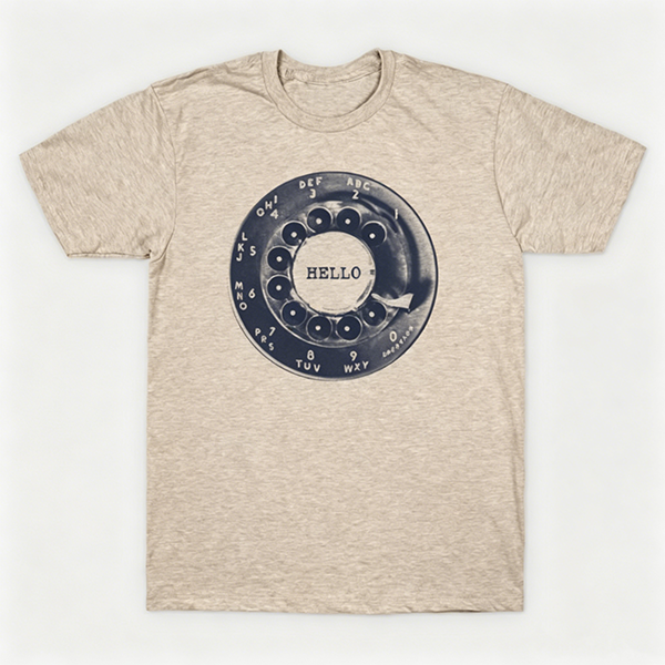 Vintage Rotary Phone Dial Pattern T-Shirt--VINT020
