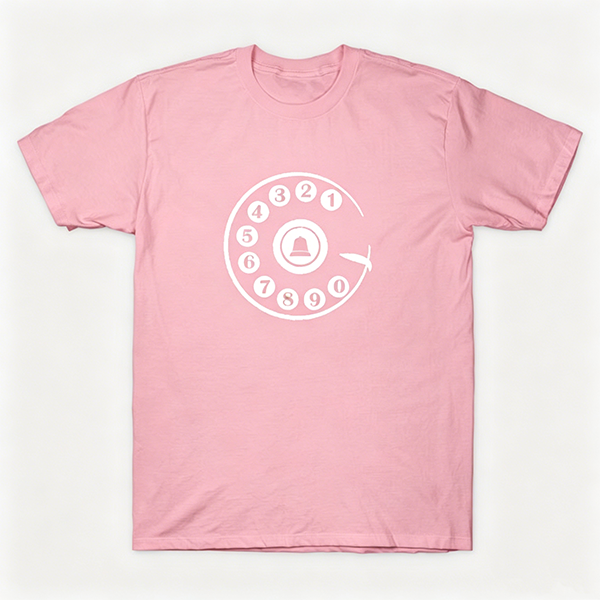 Vintage Rotary Phone Dial Pattern T-Shirt--VINT035