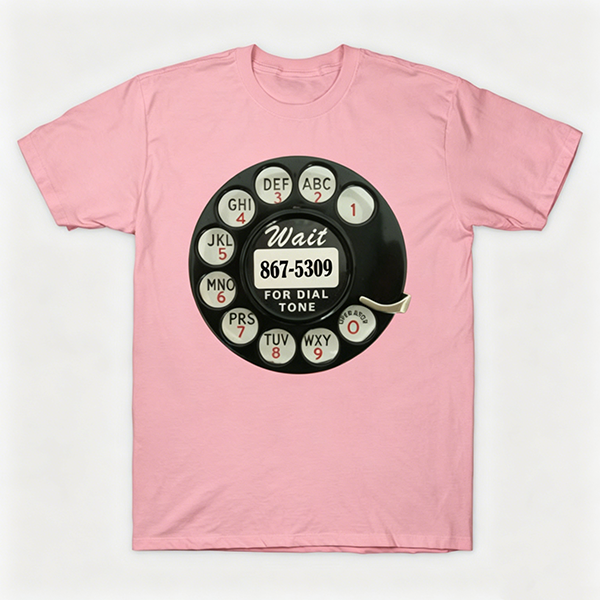 Vintage Rotary Phone Dial Pattern T-Shirt--VINT047