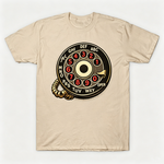 Vintage Rotary Phone Dial Pattern T-Shirt--VINT033