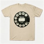 Vintage Rotary Phone Dial Pattern T-Shirt--VINT017