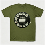 Vintage Rotary Phone Dial Pattern T-Shirt--VINT017