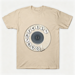 Vintage Rotary Phone Dial Pattern T-Shirt--VINT012