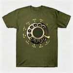 Vintage Rotary Phone Dial Pattern T-Shirt--VINT018