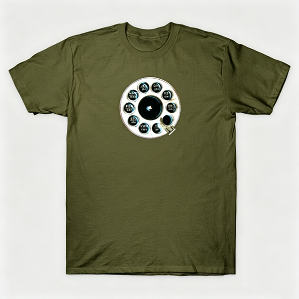Vintage Rotary Phone Dial Pattern T-Shirt--VINT052