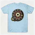 Vintage Rotary Phone Dial Pattern T-Shirt--VINT033