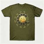 Vintage Rotary Phone Dial Pattern T-Shirt--VINT040