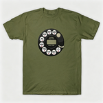 Vintage Rotary Phone Dial Pattern T-Shirt--VINT045
