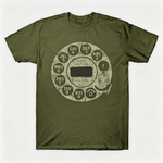 Vintage Rotary Phone Dial Pattern T-Shirt--VINT039