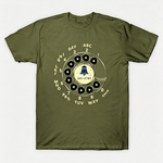 Vintage Rotary Phone Dial Pattern T-Shirt--VINT037