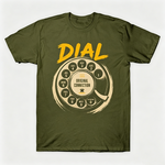Vintage Rotary Phone Dial Pattern T-Shirt--VINT043