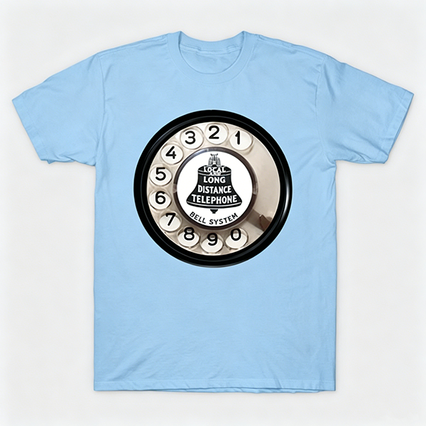 Vintage Rotary Phone Dial Pattern T-Shirt--VINT041
