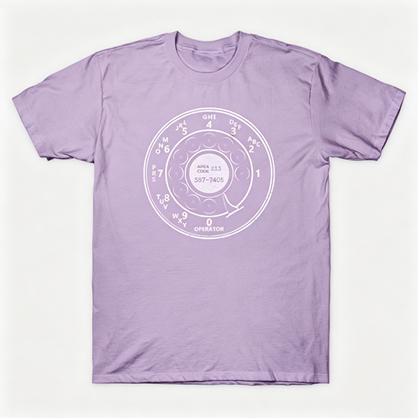 Vintage Rotary Phone Dial Pattern T-Shirt--VINT014