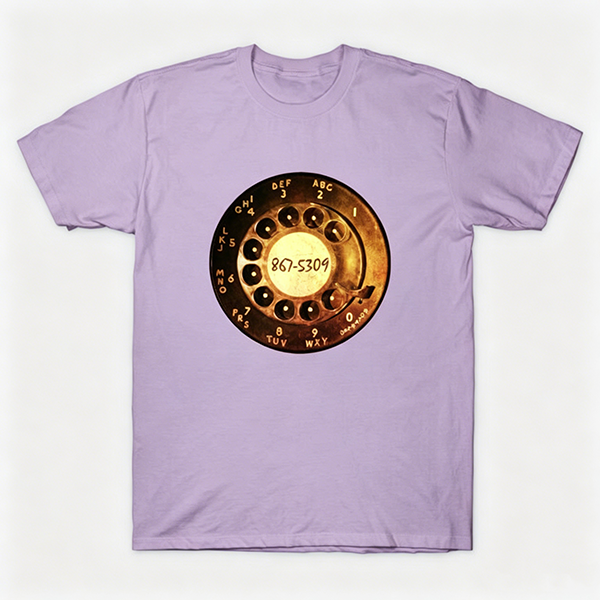 Vintage Rotary Phone Dial Pattern T-Shirt--VINT021