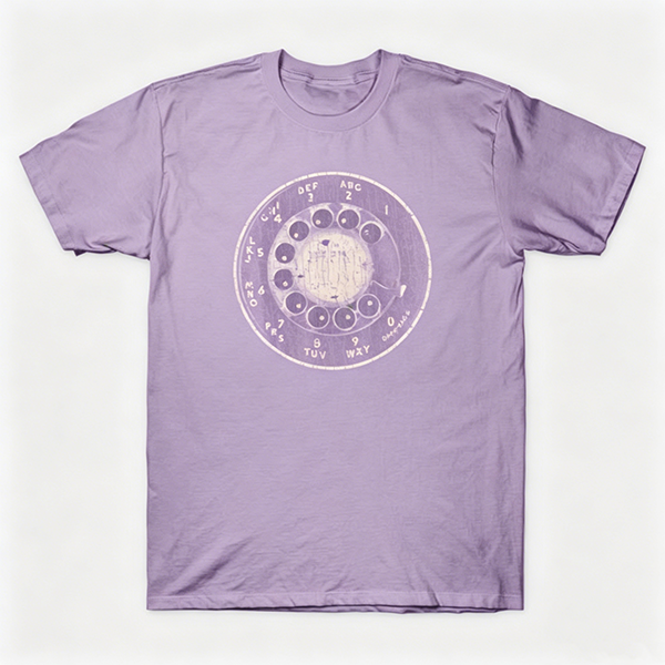 Vintage Rotary Phone Dial Pattern T-Shirt--VINT028