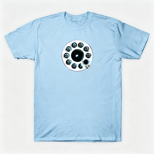 Vintage Rotary Phone Dial Pattern T-Shirt--VINT052