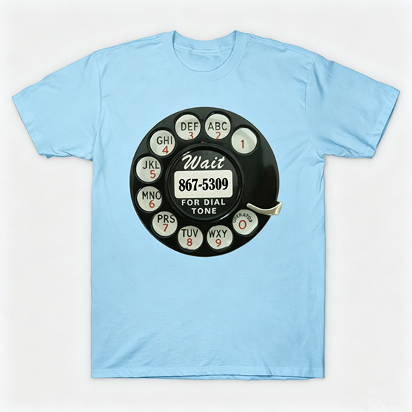 Vintage Rotary Phone Dial Pattern T-Shirt--VINT047