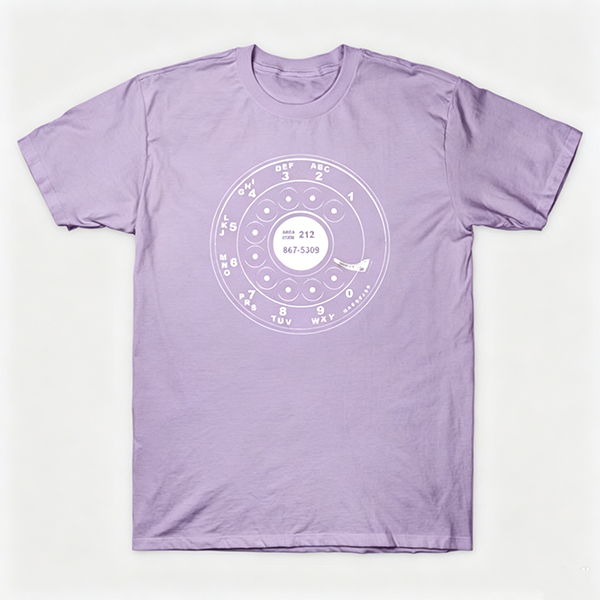 Vintage Rotary Phone Dial Pattern T-Shirt--VINT008