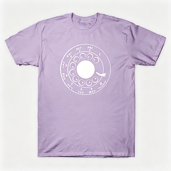 Vintage Rotary Phone Dial Pattern T-Shirt--VINT009