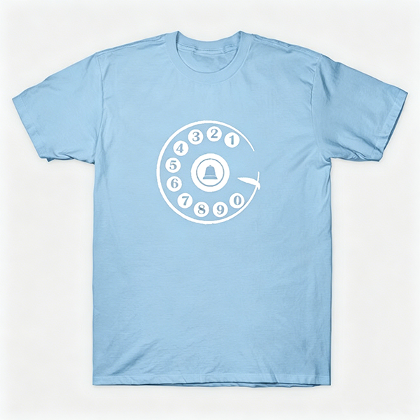 Vintage Rotary Phone Dial Pattern T-Shirt--VINT035