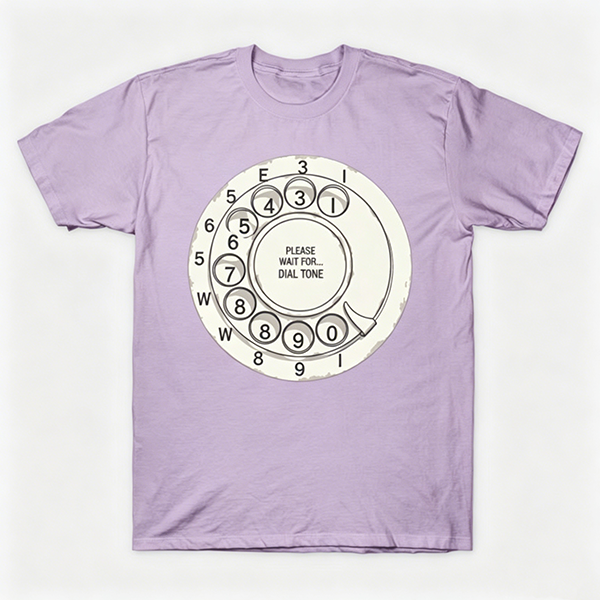 Vintage Rotary Phone Dial Pattern T-Shirt--VINT046