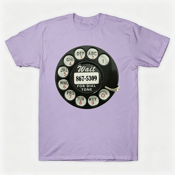 Vintage Rotary Phone Dial Pattern T-Shirt--VINT047