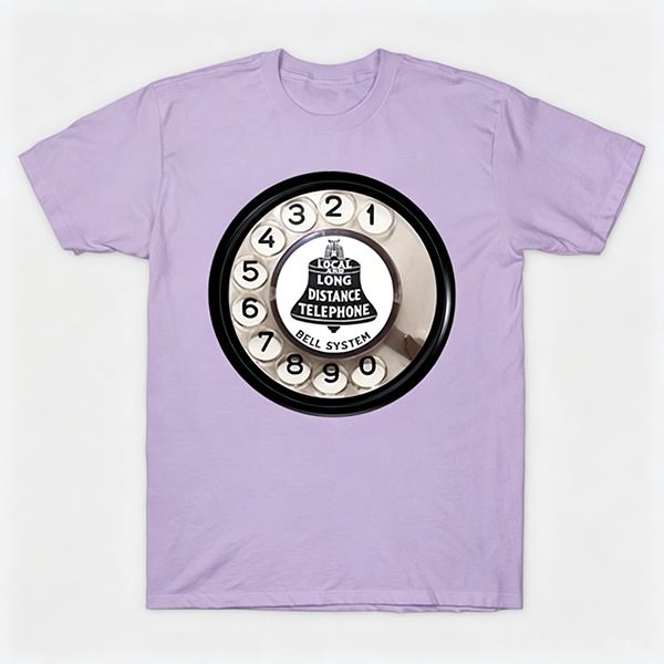 Vintage Rotary Phone Dial Pattern T-Shirt--VINT041