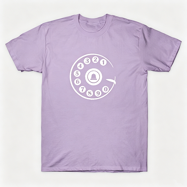 Vintage Rotary Phone Dial Pattern T-Shirt--VINT035