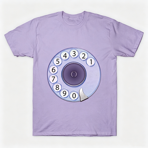Vintage Rotary Phone Dial Pattern T-Shirt--VINT012