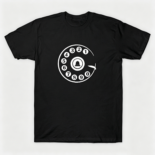 Vintage Rotary Phone Dial Pattern T-Shirt--VINT035