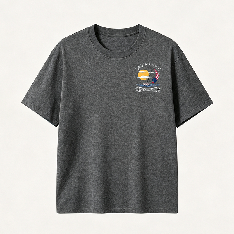 Boats N Hoes Vintage Sailing T-Shirt, Nautical American Coastal Graphic Tee