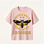 Buffalo Bill’s Body Lotion Horror Movie Parody Graphic T-Shirt for Dark Humor and Thriller Fans