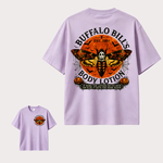 Buffalo Bill’s Body Lotion Horror Moth Graphic Halloween T-Shirt with Vintage Front and Back Print
